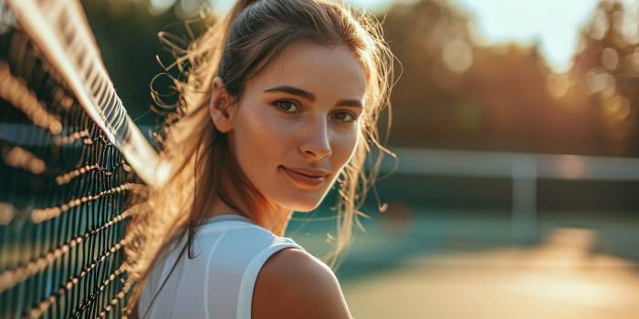 Девушка на теннисном корте