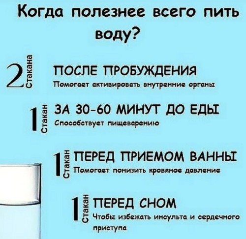 Лучшее время для приема воды